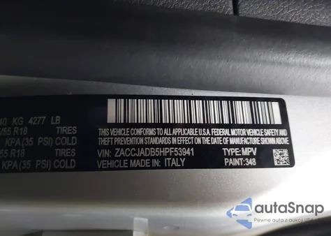 2017 Jeep Renegade Limited Fwd from USA, damaged, VIN ZACCJADB5HPF53941